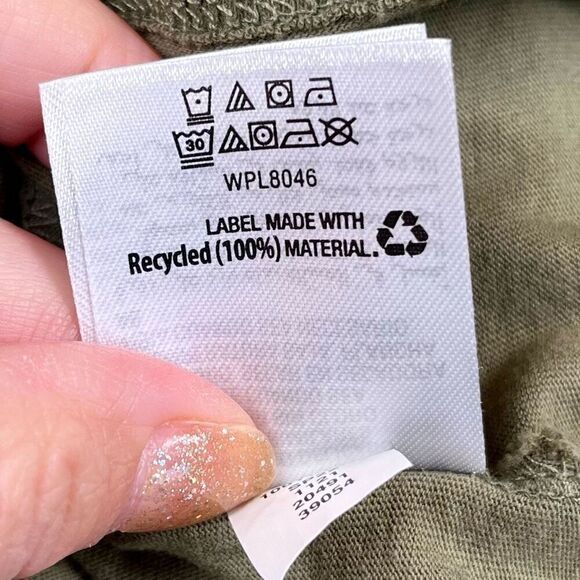 INC International Concepts Army Green Puff Long Sleeve Tee Shirt XL - Picture 10 of 10